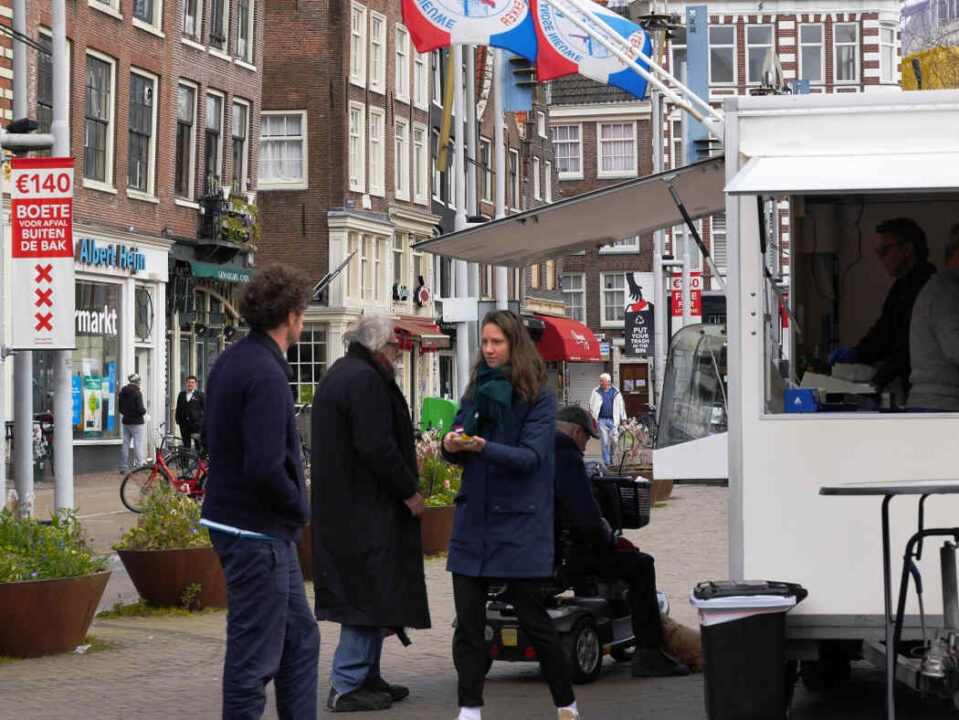 Foodstalls with Hering in Amsterdam