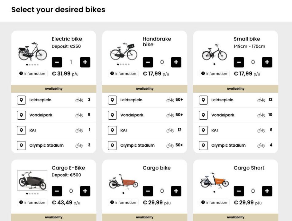 How to rent a bike step 2
