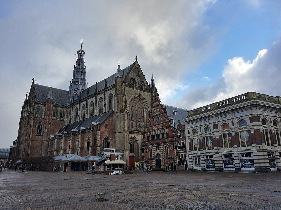 Sint-Bavokerk and Verweyhal on the Grote Markt square in Haarlem