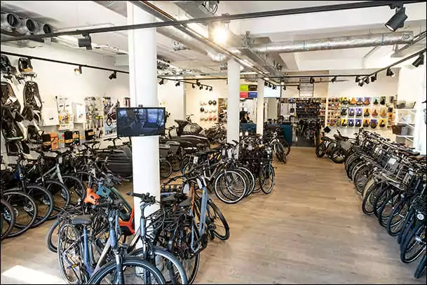 black bikes haarlem rental shop inside