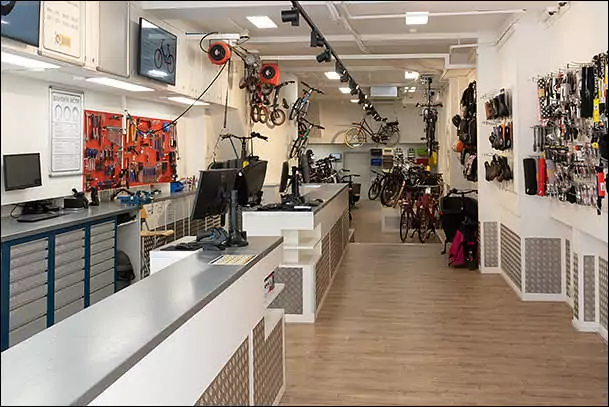 black bikes utrecht inside the rental shop
