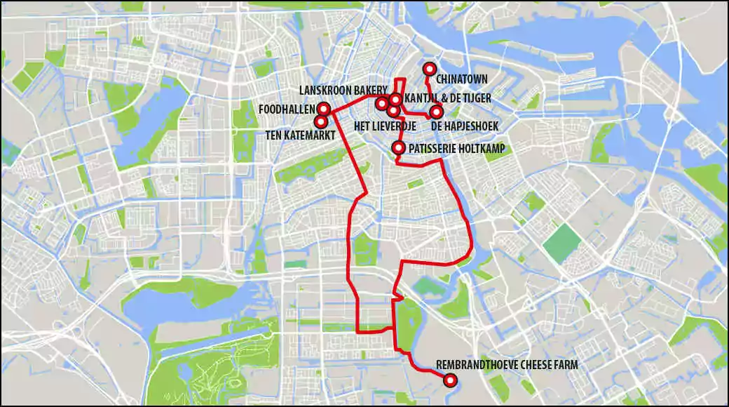 map of best food places in amsterdam