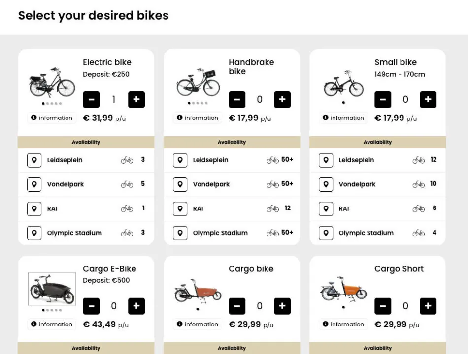 How to rent a bike step 2